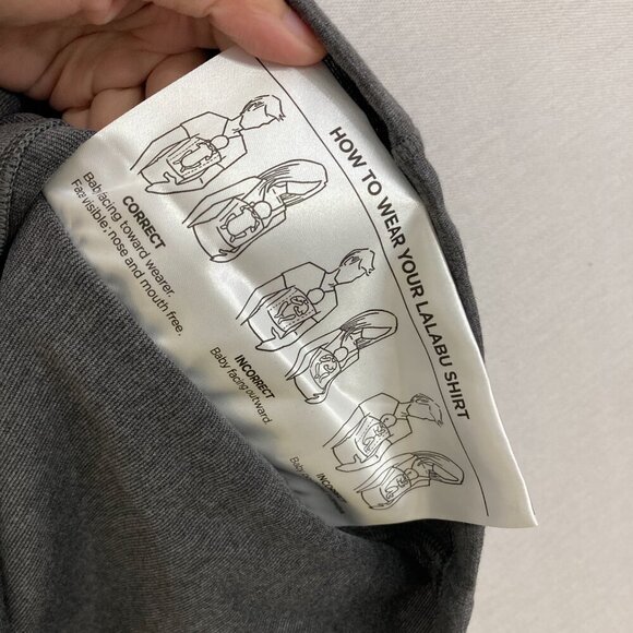 LALABU Soothe Short Sleeve Shirt Kangaroo Pouch Gray Size XL - Picture 7 of 11